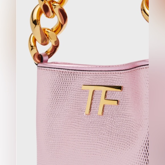 TOM FORD NWT
TF Mini Metallic Lizard-Print
Chain Top-Handle Bag - Picture 6 of 9